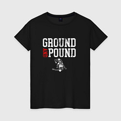 Футболка хлопковая женская Ground And Pound Добивание ММА, цвет: черный