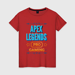 Футболка хлопковая женская Игра Apex Legends pro gaming, цвет: красный