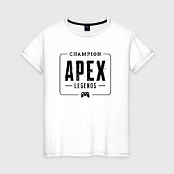 Женская футболка Apex Legends gaming champion: рамка с лого и джойс