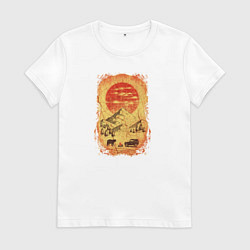 Футболка хлопковая женская Бездорожье и медведи, цвет: белый