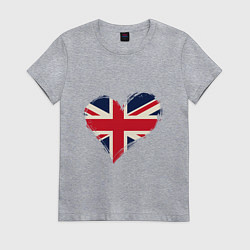 Футболка хлопковая женская Сердце - Британия, цвет: меланж