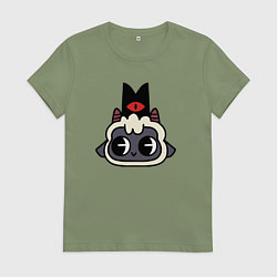 Футболка хлопковая женская Милая овечка- Cult of the lamb, цвет: авокадо