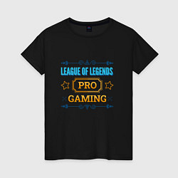 Футболка хлопковая женская Игра League of Legends pro gaming, цвет: черный