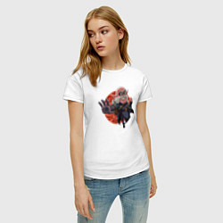 Футболка хлопковая женская Чиби Торвольд Chibi Torvold, цвет: белый — фото 2