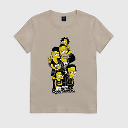 Футболка хлопковая женская Simpsons not dead! Motto, цвет: миндальный