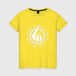 Футболка хлопковая женская In flames - logo neon, цвет: желтый