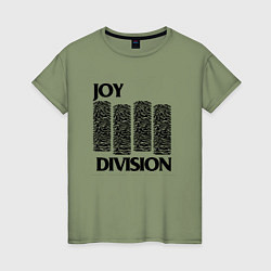 Футболка хлопковая женская Joy Division - rock, цвет: авокадо