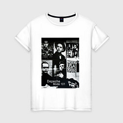 Футболка хлопковая женская Depeche Mode 101 Vintage 1988, цвет: белый