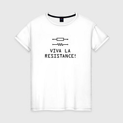 Футболка хлопковая женская Viva la resistance, цвет: белый