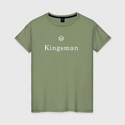 Футболка хлопковая женская Kingsman - логотип, цвет: авокадо