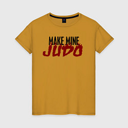 Футболка хлопковая женская Make Mine JUDO, цвет: горчичный