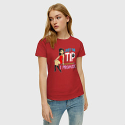 Футболка хлопковая женская Just The Tip I Promise, цвет: красный — фото 2