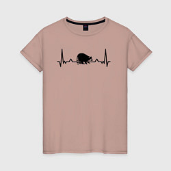 Женская футболка Енот в биении сердца