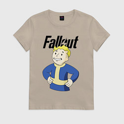 Футболка хлопковая женская Fallout blondie boy, цвет: миндальный