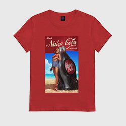Футболка хлопковая женская Fallout nuka - cola, цвет: красный