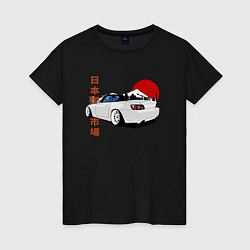 Футболка хлопковая женская Honda s2000 Roadster Tuning Car, цвет: черный