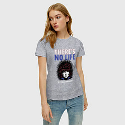 Футболка хлопковая женская Theres no life without dreams, цвет: меланж — фото 2