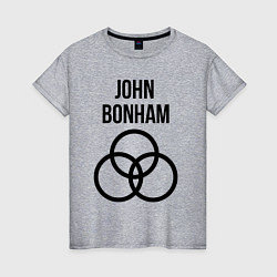 Футболка хлопковая женская John Bonham - Led Zeppelin - legend, цвет: меланж