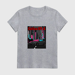 Футболка хлопковая женская Toyota Celica GT-S Night Tokyo, цвет: меланж
