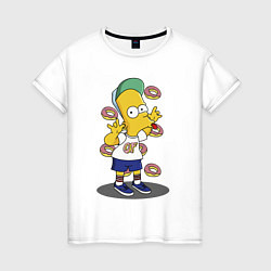 Женская футболка Барт Симпсон показывает язык