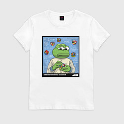 Футболка хлопковая женская Pepe brainshtorm, цвет: белый