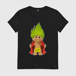 Футболка хлопковая женская Тролль цензура, цвет: черный