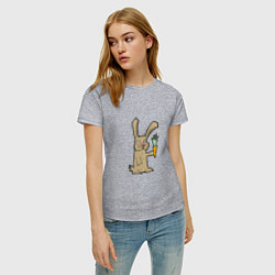 Футболка хлопковая женская Rabbit & Carrot, цвет: меланж — фото 2