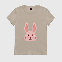 Футболка хлопковая женская Pink - Rabbit, цвет: миндальный