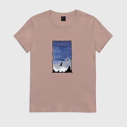 Футболка хлопковая женская Лисий способ путешествовать, цвет: пыльно-розовый