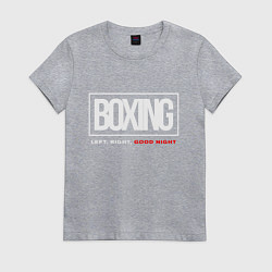 Футболка хлопковая женская Boxing good night, цвет: меланж