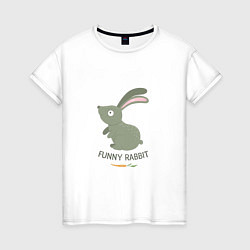 Футболка хлопковая женская Funny Rabbit, цвет: белый