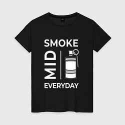 Футболка хлопковая женская Smoke Mid Everyday, цвет: черный