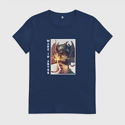 Футболка хлопковая женская Reg art, цвет: тёмно-синий