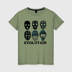 Женская футболка Эволюция вратарских масок