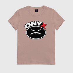 Футболка хлопковая женская Onyx - black logo, цвет: пыльно-розовый
