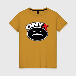 Футболка хлопковая женская Onyx - black logo, цвет: горчичный