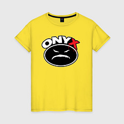 Футболка хлопковая женская Onyx - black logo, цвет: желтый