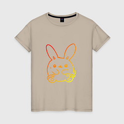 Футболка хлопковая женская Summer Bunny, цвет: миндальный