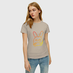 Футболка хлопковая женская Summer Bunny, цвет: миндальный — фото 2