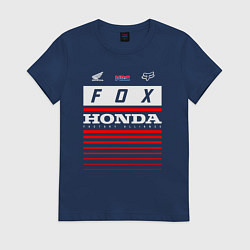 Футболка хлопковая женская Honda racing, цвет: тёмно-синий