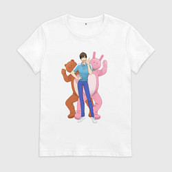 Футболка хлопковая женская Урамити Омота - Двуличный братик, цвет: белый