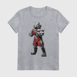 Футболка хлопковая женская Питбуль - Смешанные единоборства - MMA, цвет: меланж