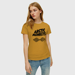 Футболка хлопковая женская Arctic Monkeys, цвет: горчичный — фото 2