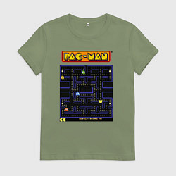 Футболка хлопковая женская Pac-Man на ZX-Spectrum, цвет: авокадо