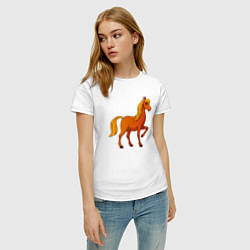 Футболка хлопковая женская Добрый конь, цвет: белый — фото 2