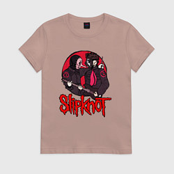 Футболка хлопковая женская Slipknot rock, цвет: пыльно-розовый