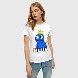 Футболка хлопковая женская Радужные друзья Синий следит, цвет: белый — фото 2