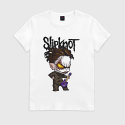 Футболка хлопковая женская Slipknot - art, цвет: белый