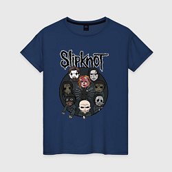 Футболка хлопковая женская Slipknot art fan, цвет: тёмно-синий