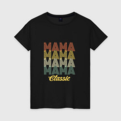 Футболка хлопковая женская Mama Classic, цвет: черный